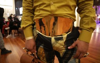 Person wearing a belt