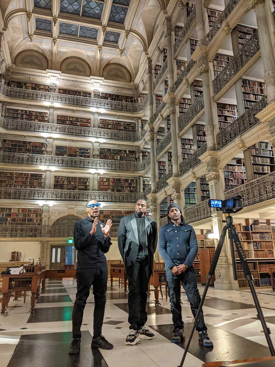 Peabody-board-members-explain-categories-March-2022 Three people in front of a camera